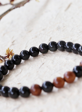 男女黑曜石小众手串手链原创设计