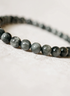 原创灰虎睛石网红手链女ins小众