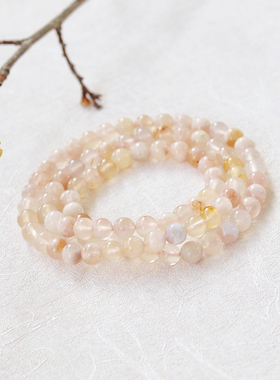 樱花玛瑙原创设计三圈手串手链