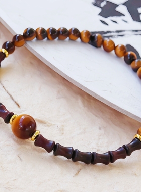 新中式原创天然黄虎眼石手链