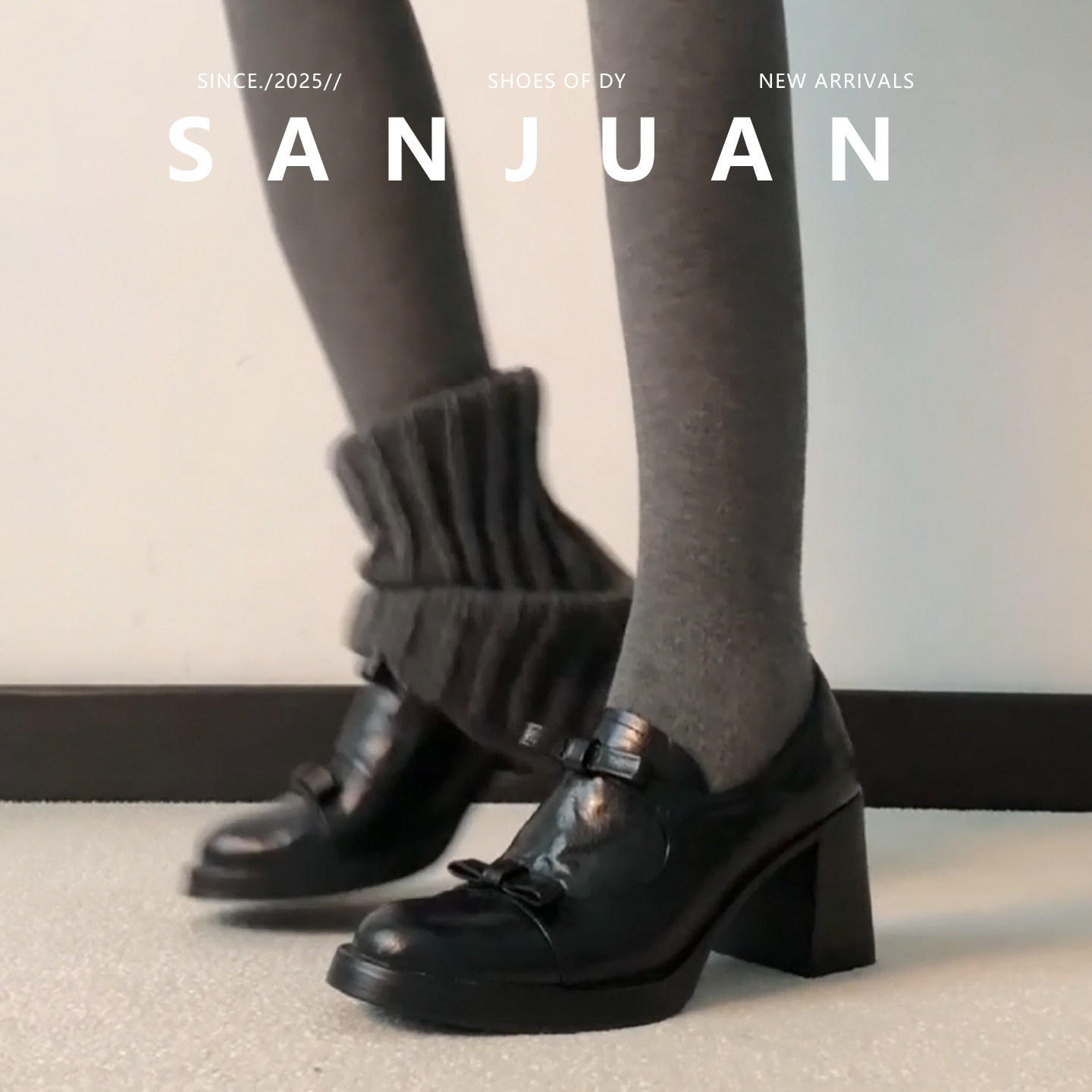 羊皮版sanjuan三卷厚底圆头小皮鞋女乐福高跟鞋学院风粗跟单鞋,淘宝优惠券,粉丝福利购,淘宝优惠卷