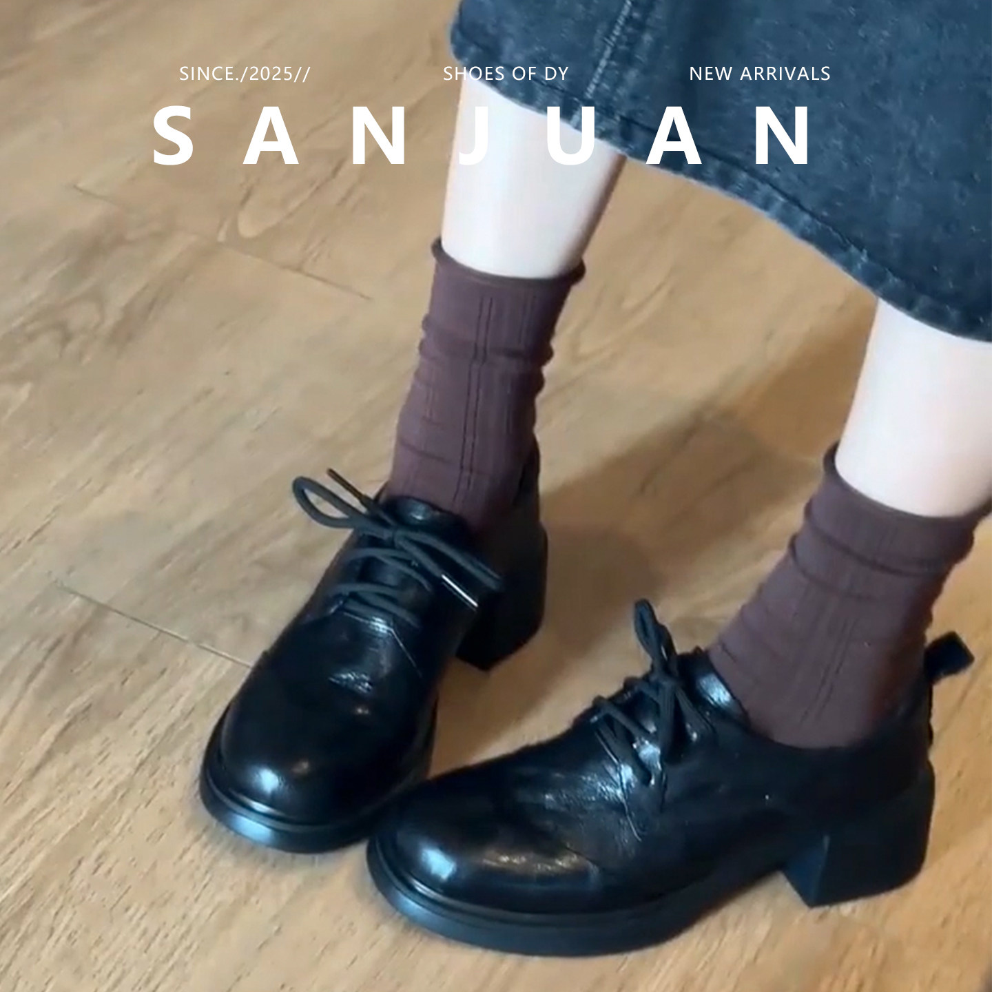 羊皮版dingyun丁允小皮鞋女粗跟英伦风加绒厚底学院风通勤单鞋,淘宝优惠券,粉丝福利购,淘宝优惠卷