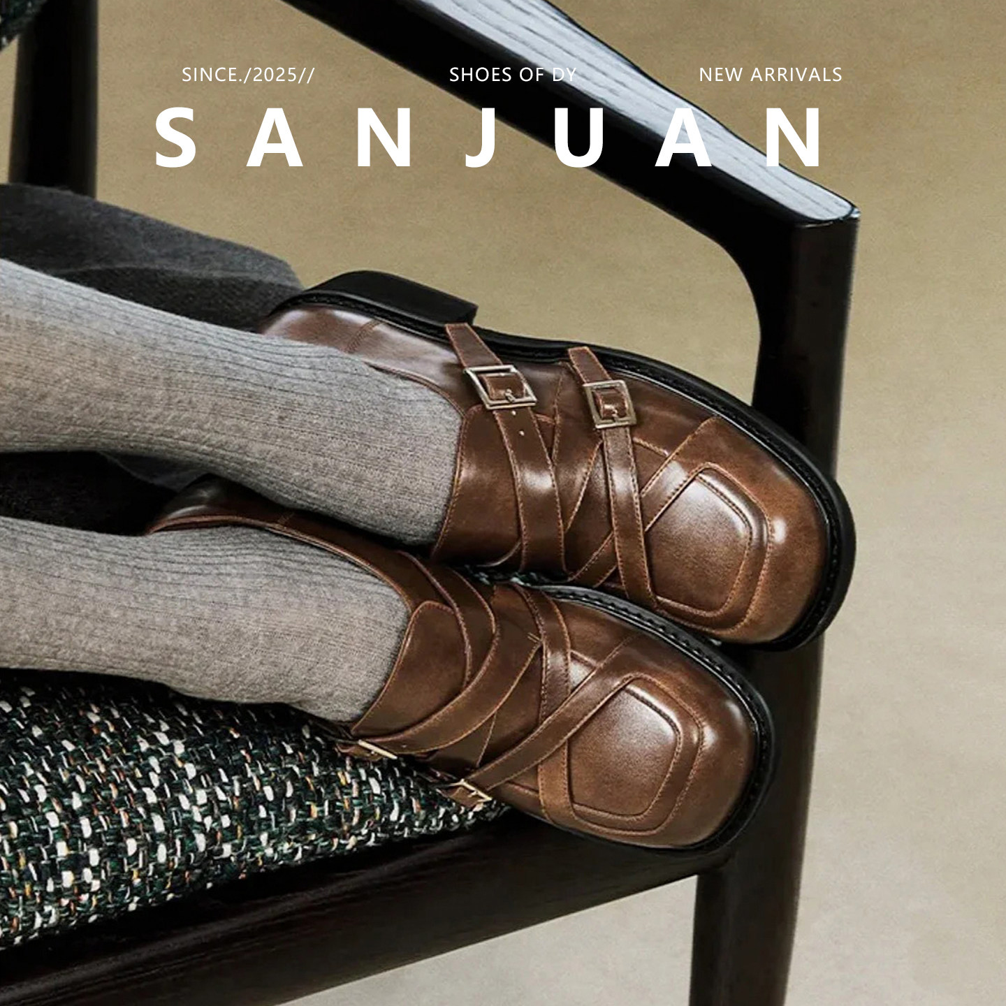 羊皮版sanjuan三卷复古小众厚底小皮鞋女英伦JK乐福鞋设计感单鞋,淘宝优惠券,粉丝福利购,淘宝优惠卷