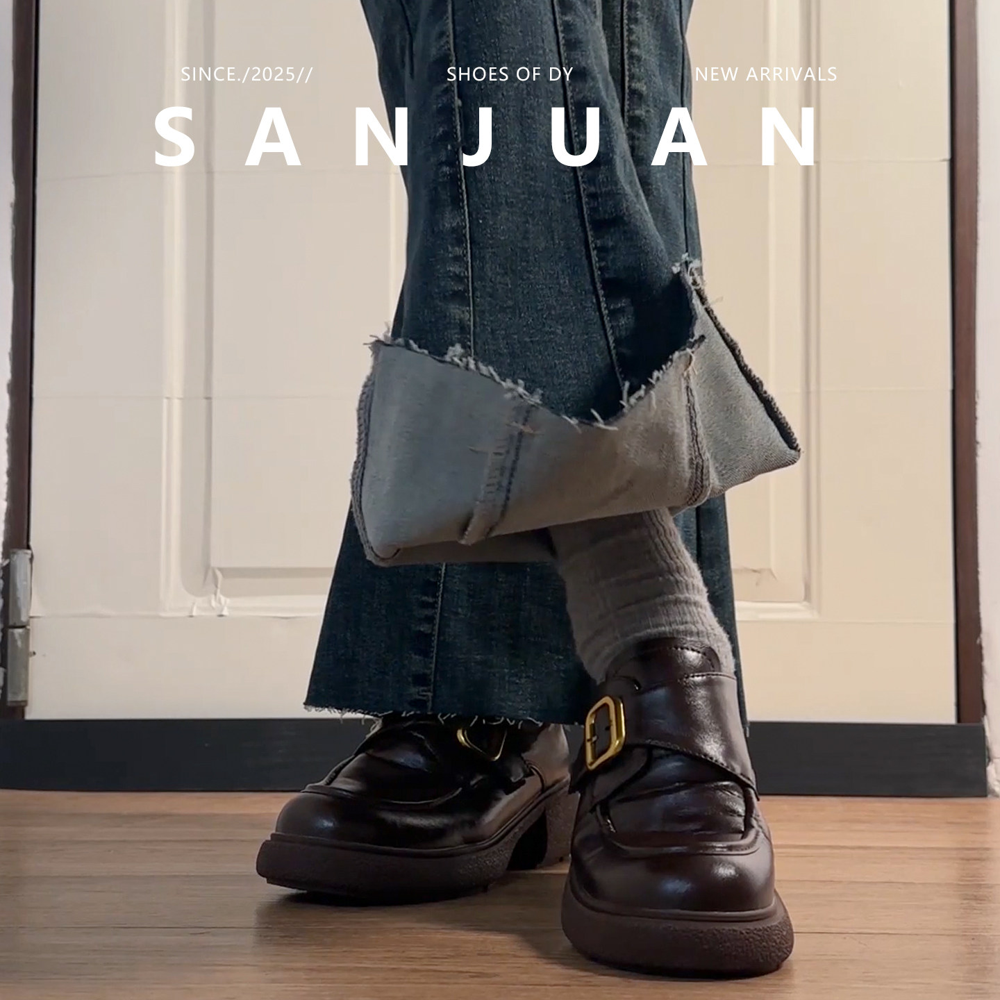 羊皮版sanjuan三卷厚底乐福鞋女英伦粗跟单鞋学院风小皮鞋小个子,淘宝优惠券,粉丝福利购,淘宝优惠卷