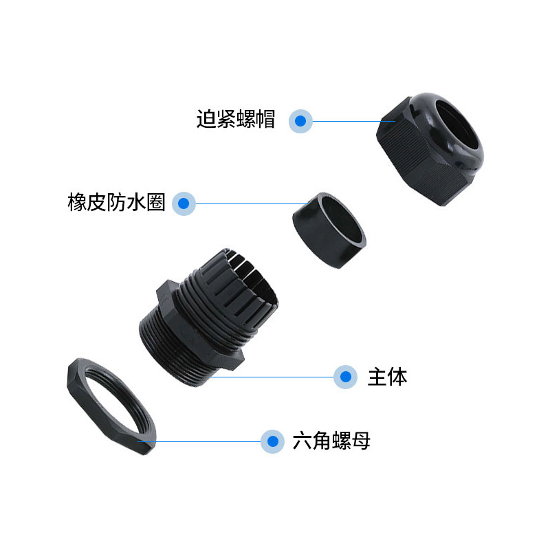 MX2系列塑料尼龙电缆防水接头格兰头M27/30/36/45/48/64/75*2螺套-图0