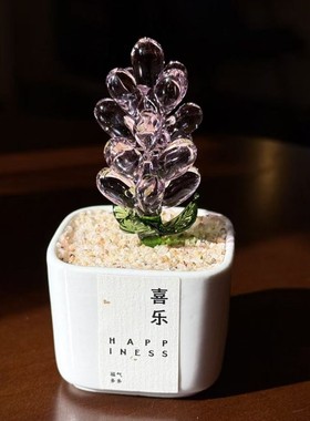 多肉琉璃风信子玻璃艺术好运喜乐摆件盆栽装饰淄博礼物家居装饰