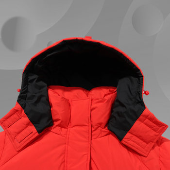 Li Ning short down jacket women's winter hooded removable loose duck down white ເສື້ອກິລາ AYMQ524