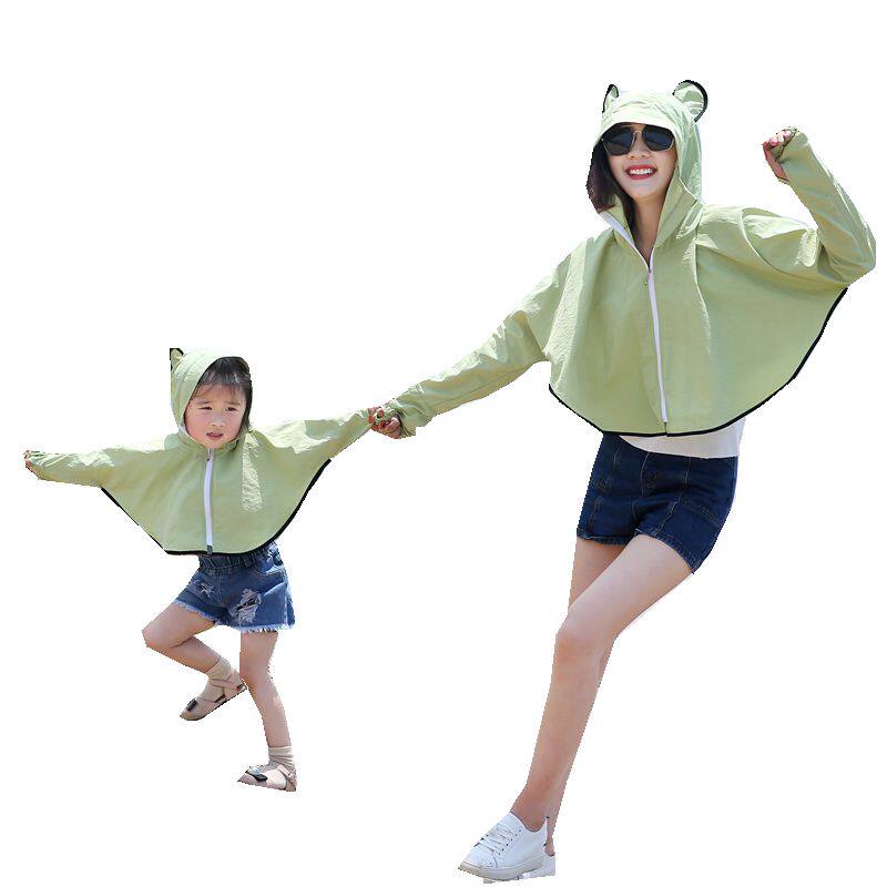 亲子儿童防晒衣女超薄透气夏季2018新款披肩
