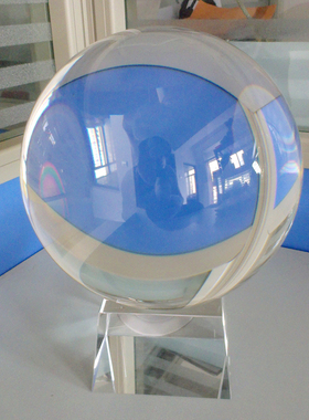透明摆件镇宅含底座水晶球