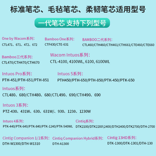 WACOM数位板笔芯BAMBOO CTL-460影拓660 470471 671672手绘板笔尖 - 图1