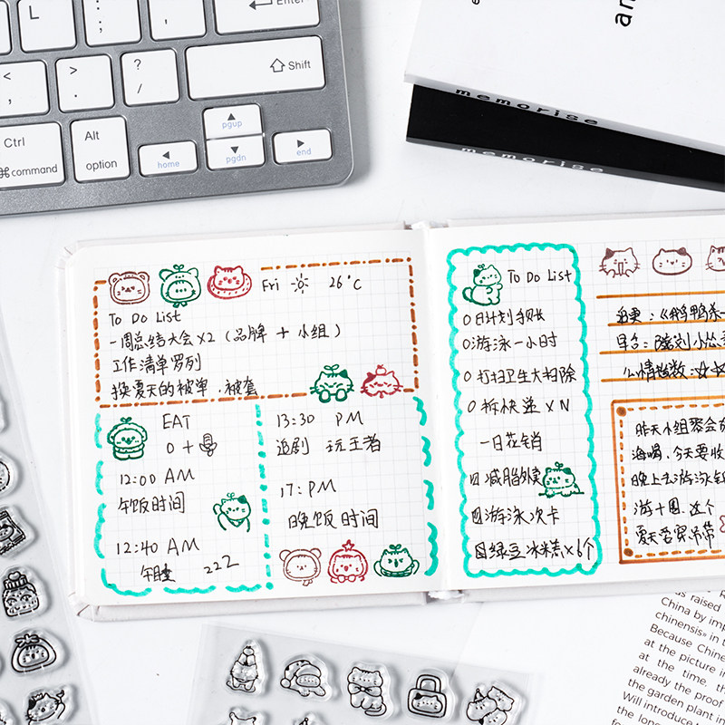 ins透明硅胶可爱卡通动物图案学生儿童手工印章diy手帐盖章可水洗,淘宝优惠券,粉丝福利购,淘宝优惠卷