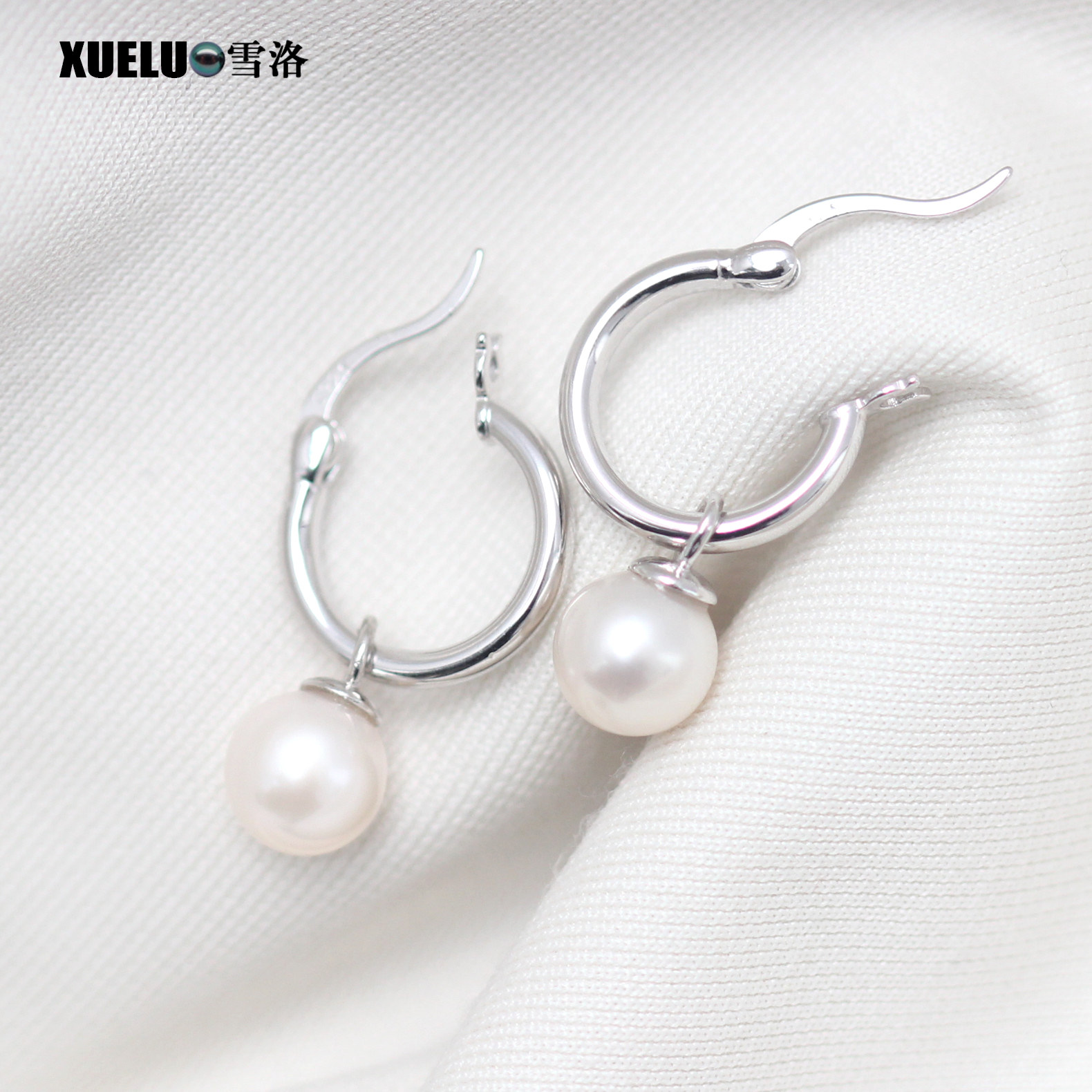 雪洛珠宝 S925银天然淡水珍珠耳环 白色正圆珍珠耳饰 经典百搭 女,淘宝优惠券,粉丝福利购,淘宝优惠卷