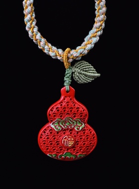 天然正品保真朱砂红砂彩绘《福牌》彩绘葫芦DIY原创新款上新