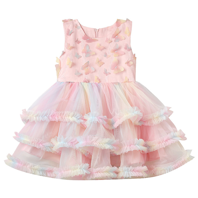 2023夏季新款小女孩彩色蛋糕裙女中大童兔兔裙花童婚纱连衣裙礼服,淘宝优惠券,粉丝福利购,淘宝优惠卷