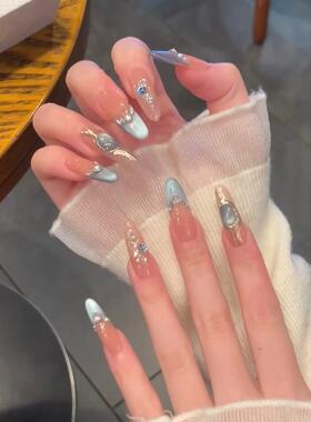 手工10片装黄黑皮穿戴甲显白成品