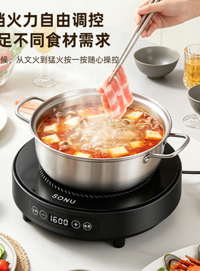 户外露营电磁炉便携式触摸定时款1600W电磁炉小型旅行房车用迷你