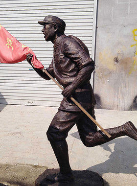 石膏革命风纪念碑八路军摆件定制