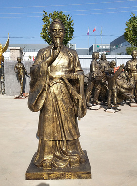 玻璃钢人物雕像招财迎宾仿铜定制