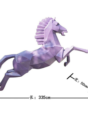 定制几何切面马雕塑玻璃钢人物像