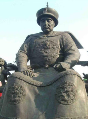 皇太极清太宗鲍承先雕塑图赖张存