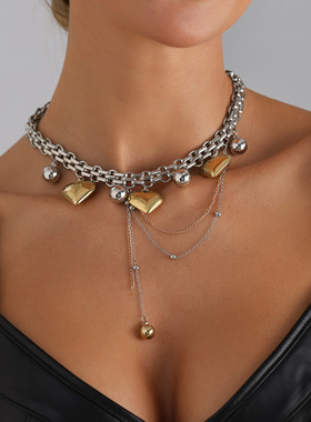 欧美跨境饰品简约拼色ins风朋克