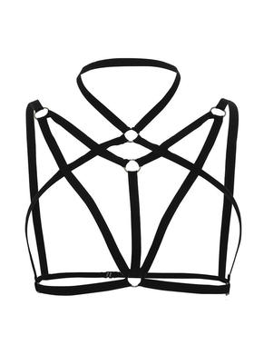 欧美项链饰品 沙滩比基尼性感几何交叉衣饰 弹力圆环绷带身体链女