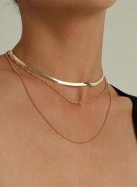 欧美跨境饰品新品蛇骨圆珠多层