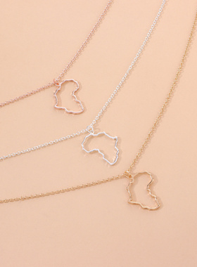 欧美跨境饰品新款镂空非洲地图