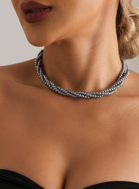 欧美跨境饰品法式喷漆玻璃串珠