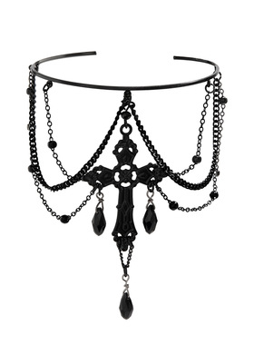 欧美跨境饰品 甜酷哥特十字架水晶链条多层开口臂镯手饰