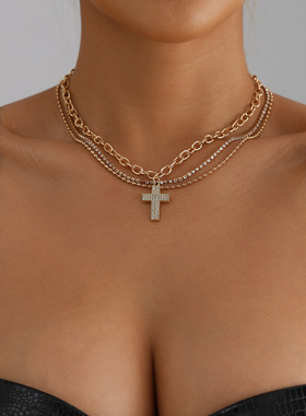 欧美跨境饰品ins时尚复古风闪钻