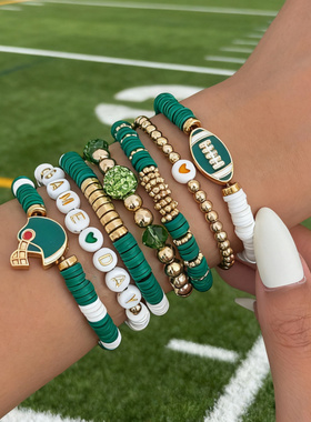 欧美跨境超级碗比赛日手饰品套装