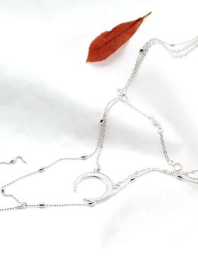 跨境波西米亚风月亮吊坠多层手工