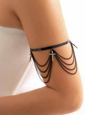 欧美度假十字架开口流苏臂镯