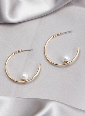 欧美跨境饰品ins风不对称长款流苏吊坠锁骨链简约百搭仿珍珠配饰