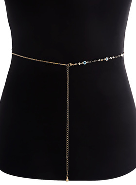 欧美跨境饰品 几何圆片恶魔之眼腰链女waist chain简约腰饰小香风