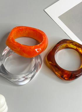 欧美跨境ins风夸张不规则半透明