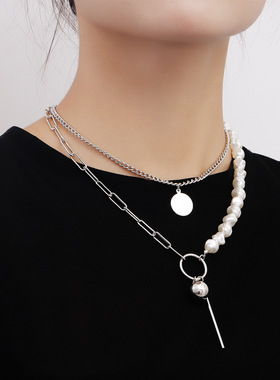 欧美跨境饰品拼接链条仿巴洛克