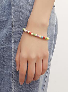 复古天然七彩蝴蝶松石手链女