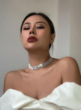 欧美跨境饰品轻奢满钻辣妹锁骨