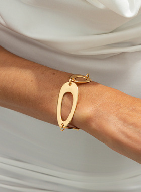 欧美跨境创意不规则O字镂空项链