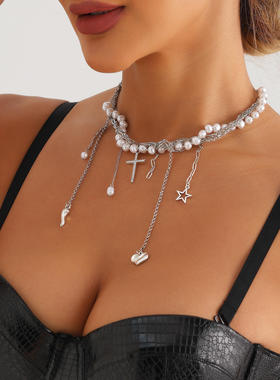 欧美跨境饰品小众设计仿珍珠星星