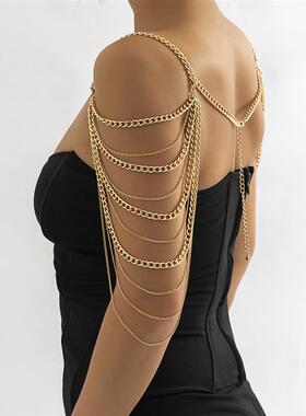 欧美跨境饰品性感多层金属流苏