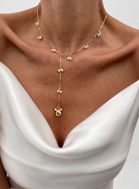 欧美跨境饰品液态水滴长款项饰