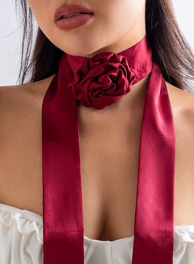 个性水钻满钻choker项饰创意