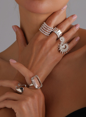 欧美跨境饰品ins小众金属哑光时