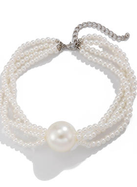 欧美跨境夸张大圆珠珍珠锁骨