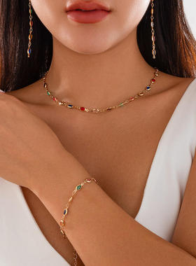 欧美necklace跨境轻奢ins彩色