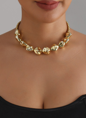 欧美跨境饰品轻奢金属感不规则串