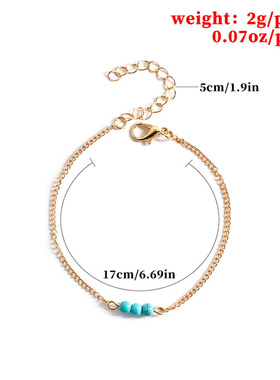 跨境热销热销跑量松石手链便宜简